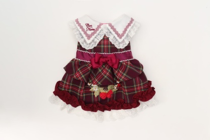 レトロいちごタータンチェックワンピース