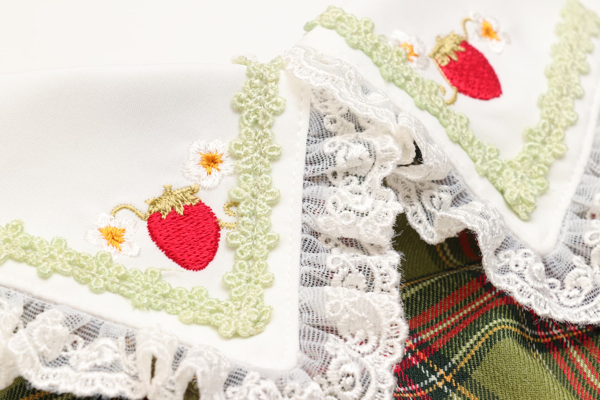 レトロいちごタータンチェックワンピース