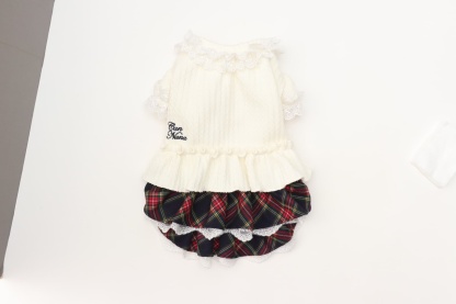 クラシカルチェックドッキングワンピース