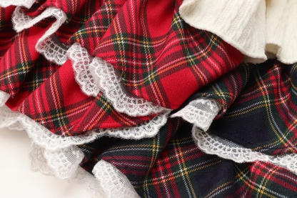 クラシカルチェックドッキングワンピース