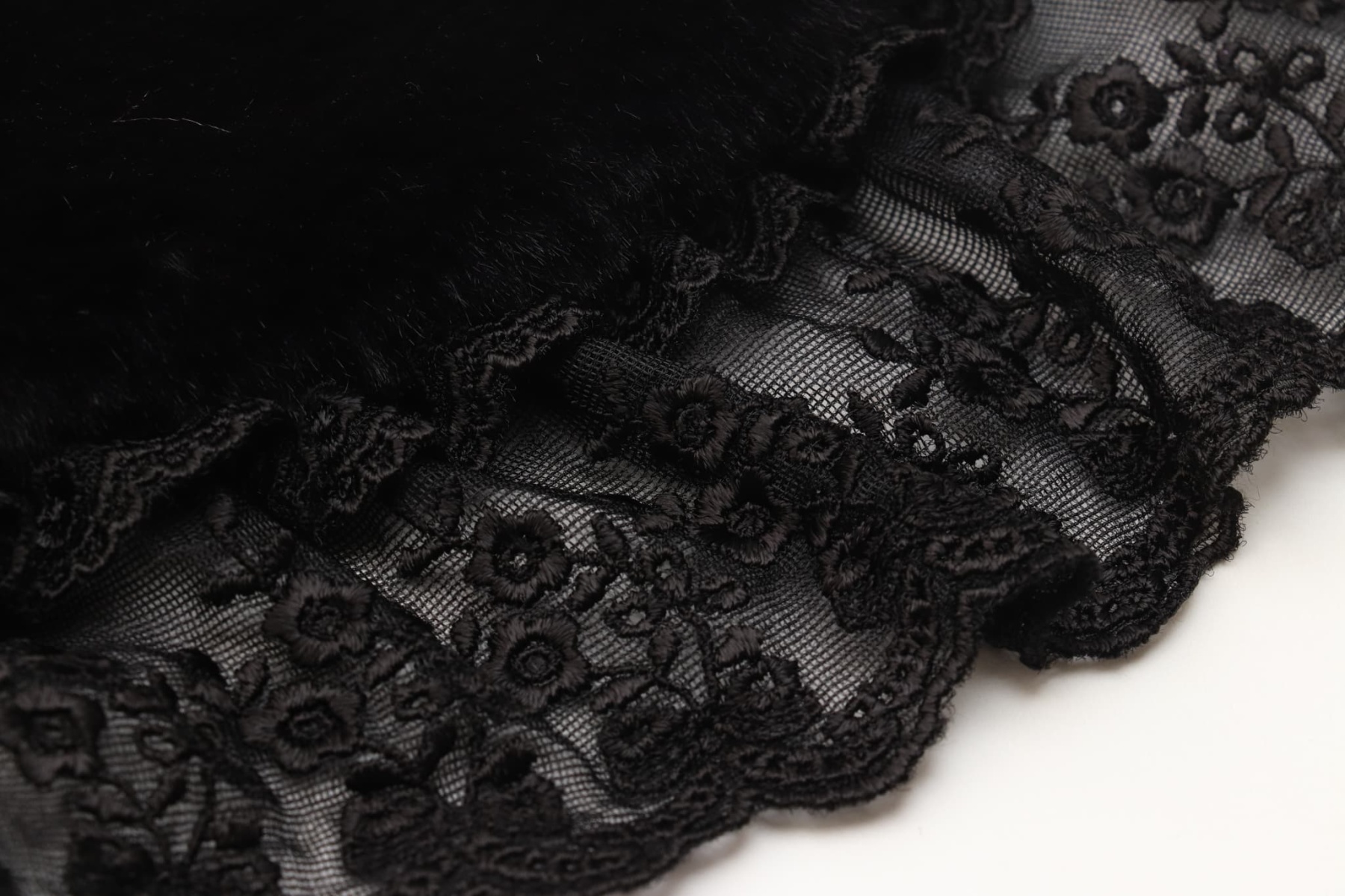 ファーとレースのドレスカラー