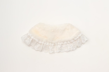 ファーとレースのドレスカラー