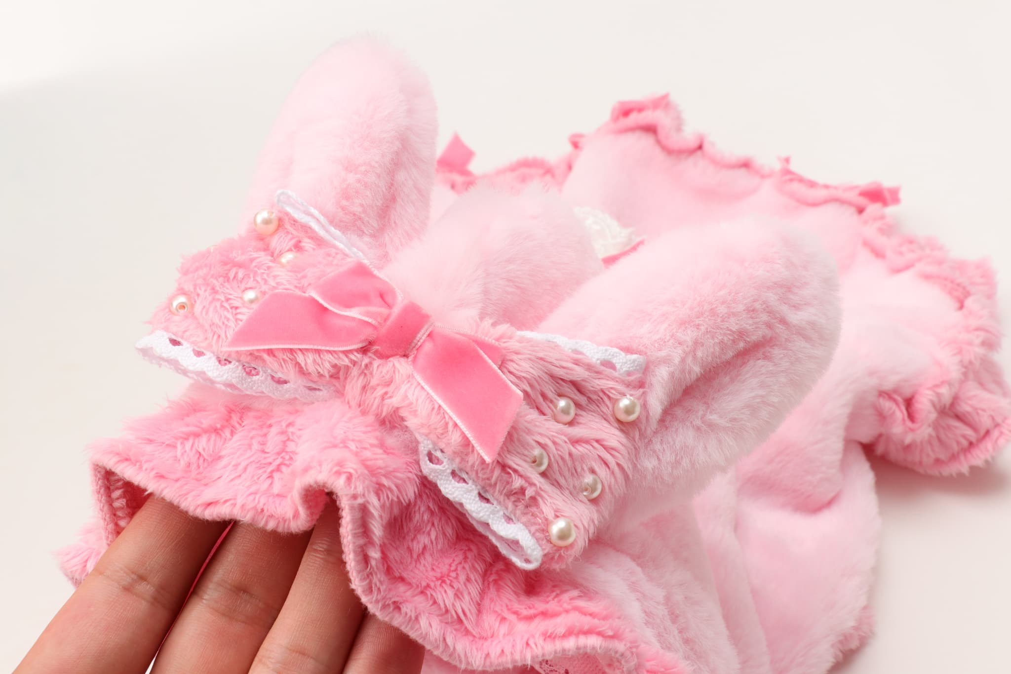 1173冬うさぎファーワンピース