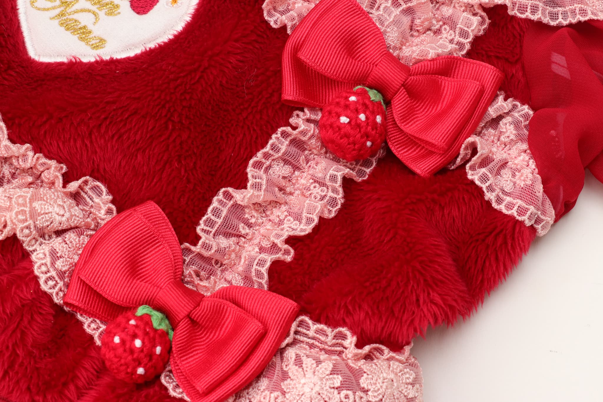 1169冬いちごデコレーションワンピース