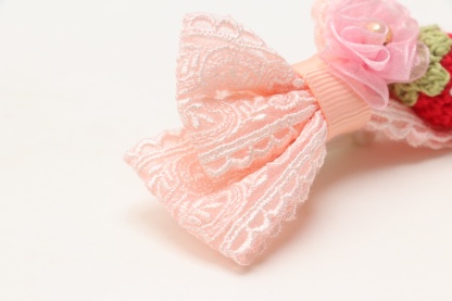 WEB-2601 いちごレースバレッタリボン　