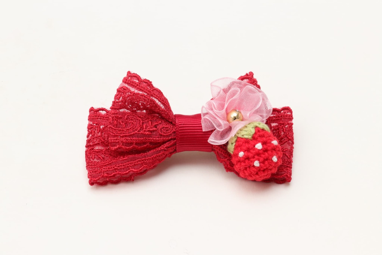 WEB-2601 いちごレースバレッタリボン　