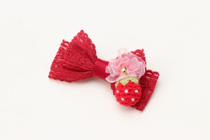WEB-2601 いちごレースバレッタリボン　