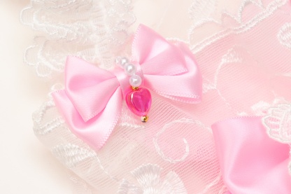 1178レース＆チュールキャミワンピース(リボンブローチ付き)