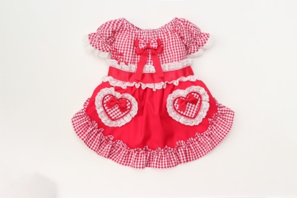 1177 ハートギンガムワンピース