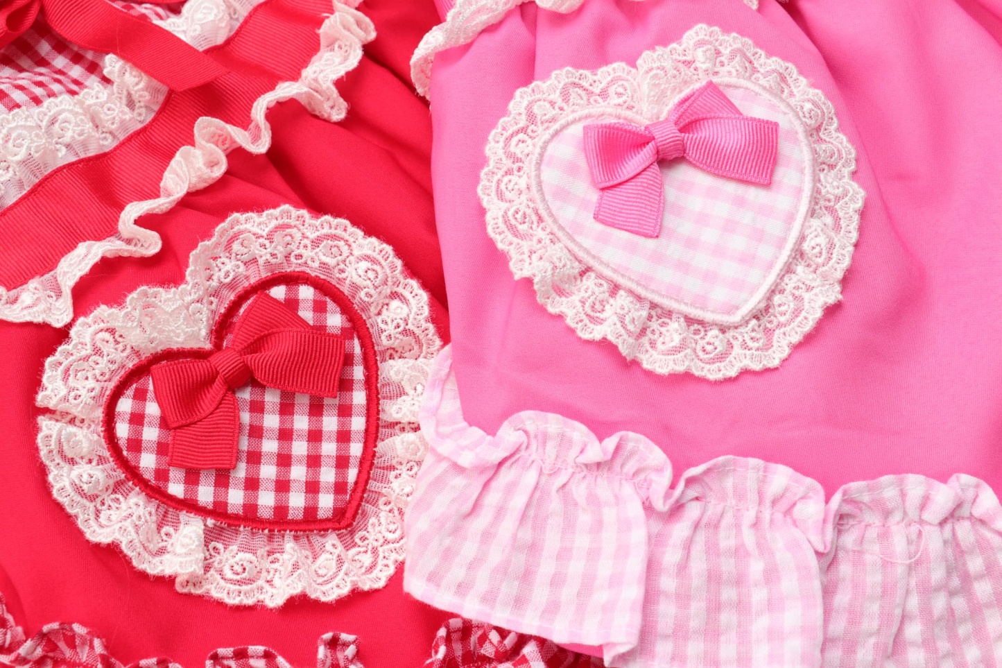 1177 ハートギンガムワンピース