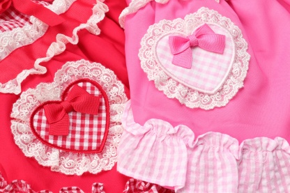 1177 ハートギンガムワンピース