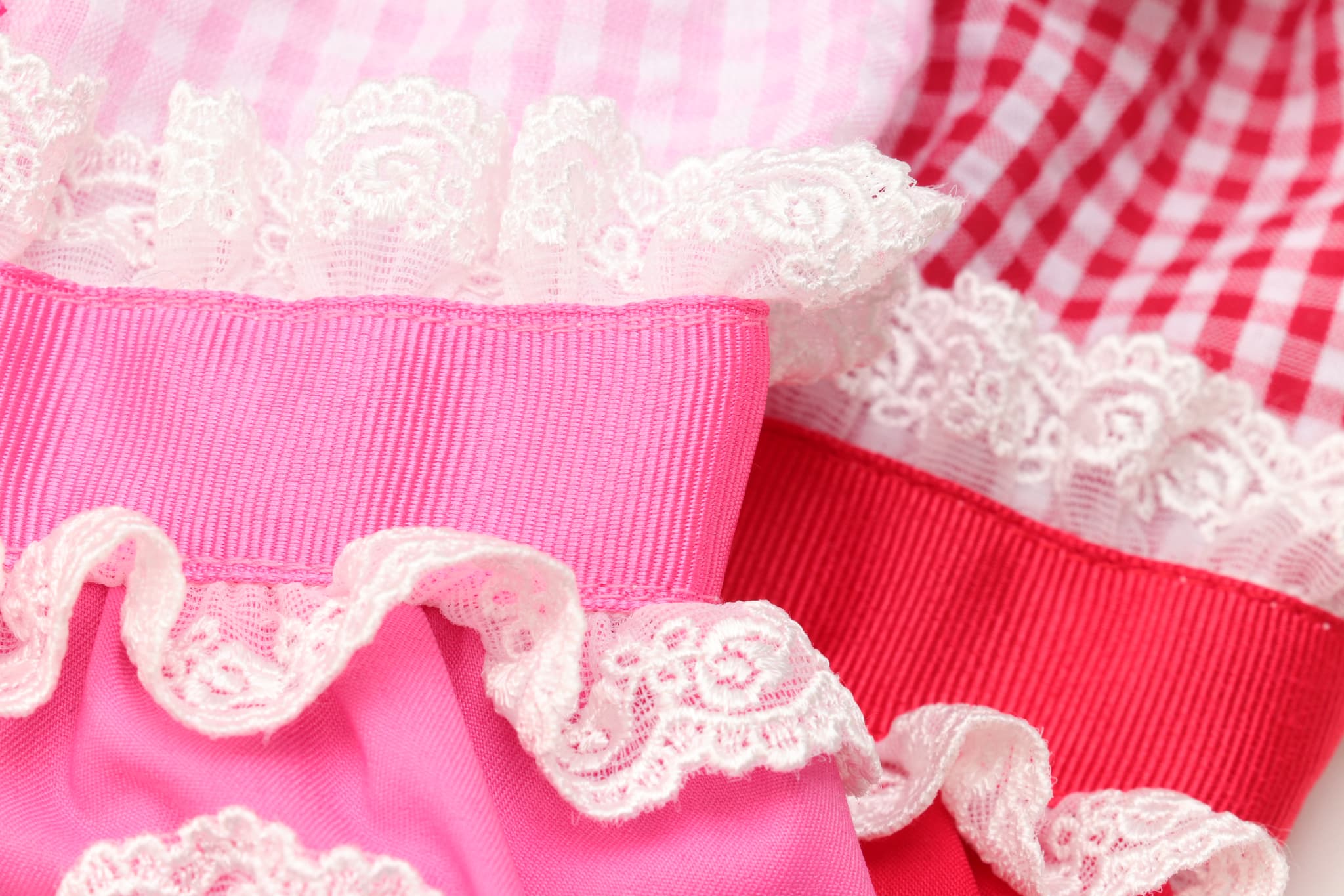 1177 ハートギンガムワンピース