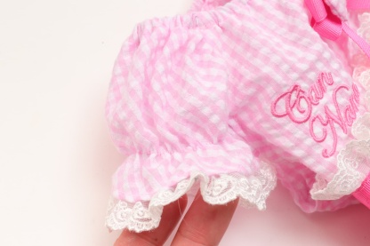 1177 ハートギンガムワンピース