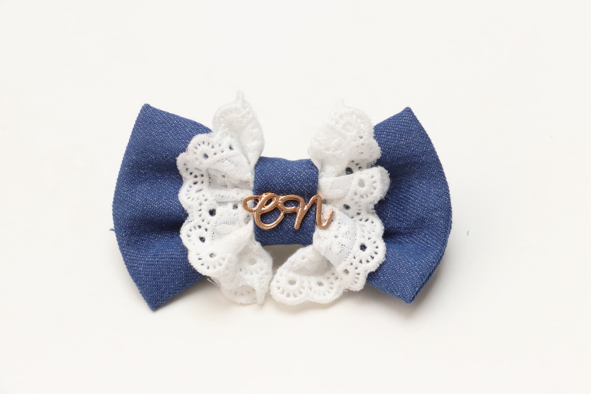 LB-331デニム×レースバレッタリボン