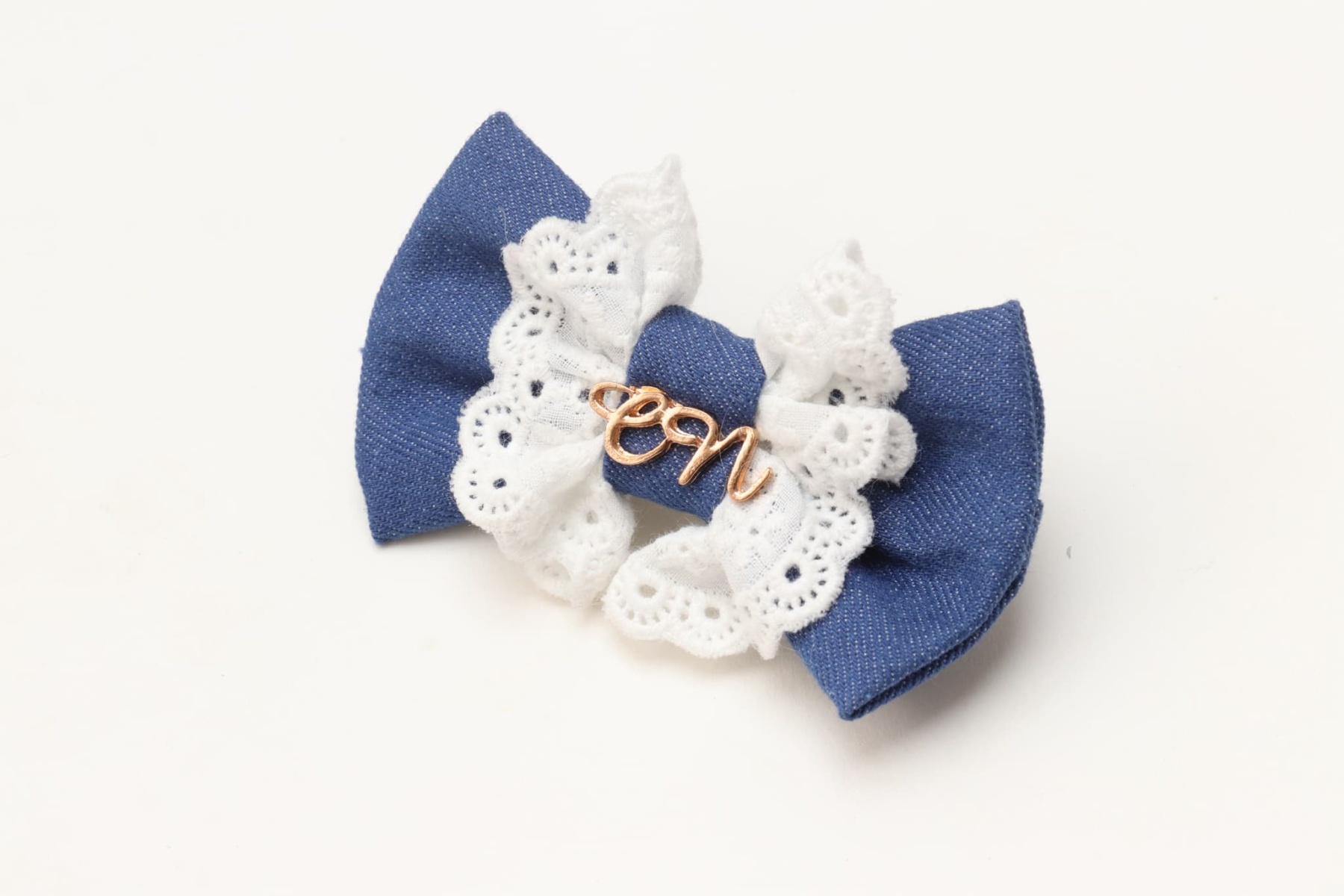 LB-331デニム×レースバレッタリボン