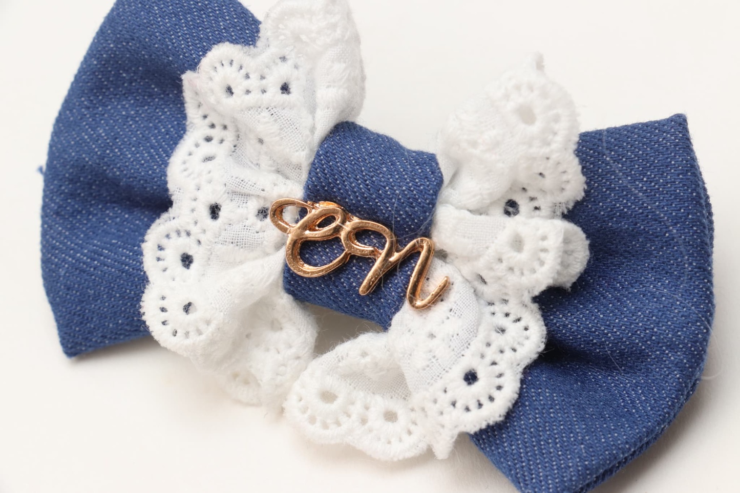 LB-331デニム×レースバレッタリボン