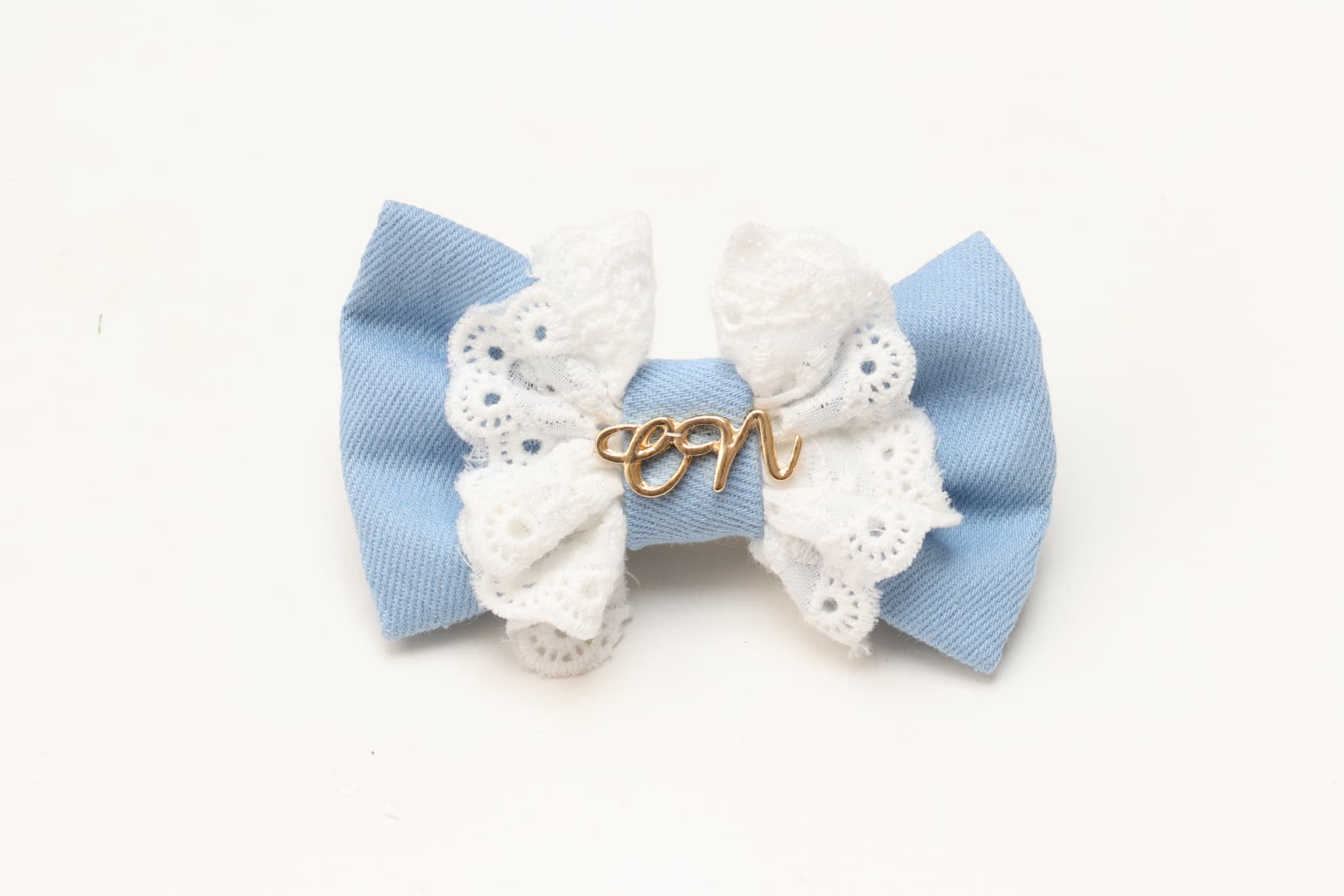 LB-331デニム×レースバレッタリボン