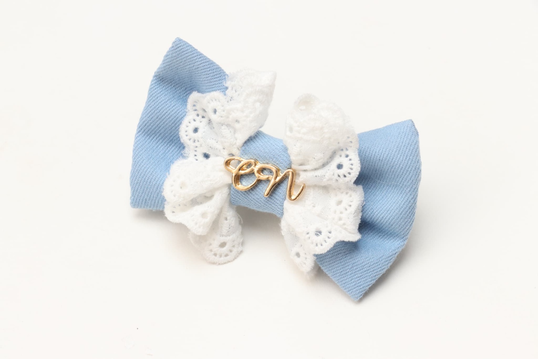 LB-331デニム×レースバレッタリボン