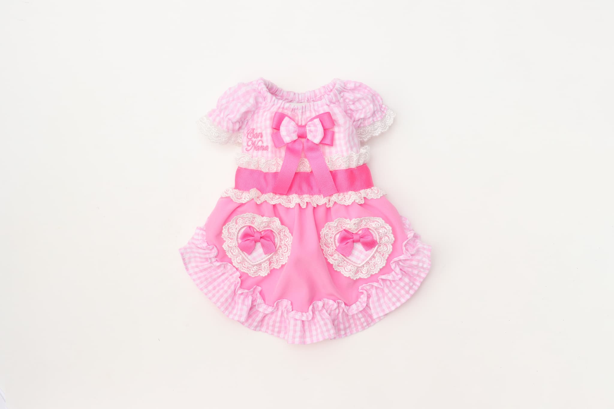 1177 ハートギンガムワンピース