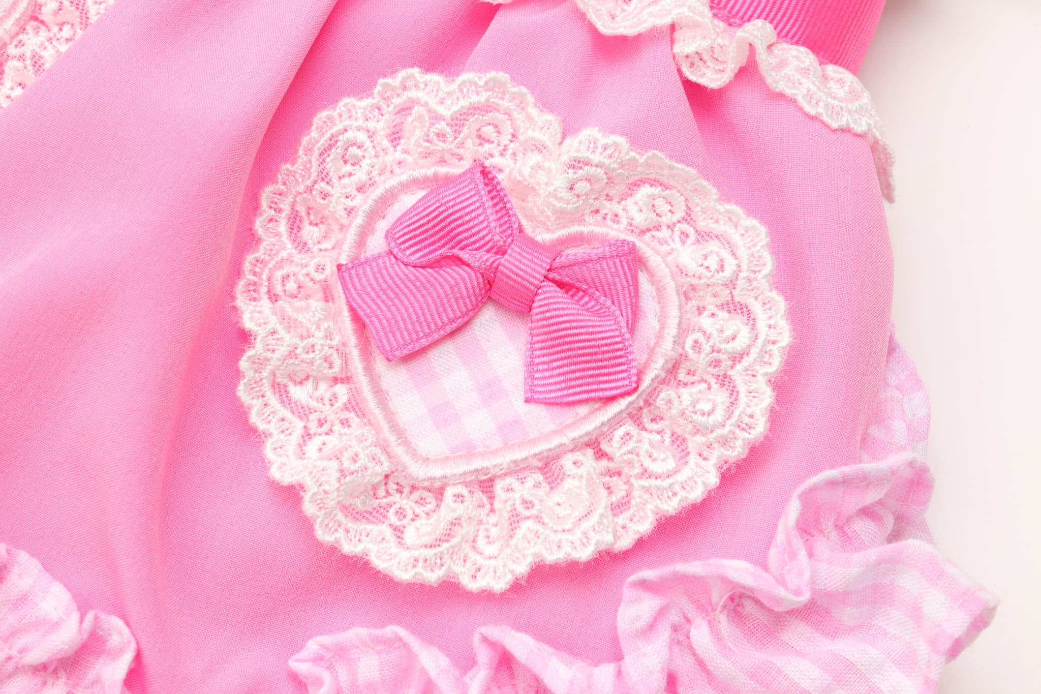 1177 ハートギンガムワンピース