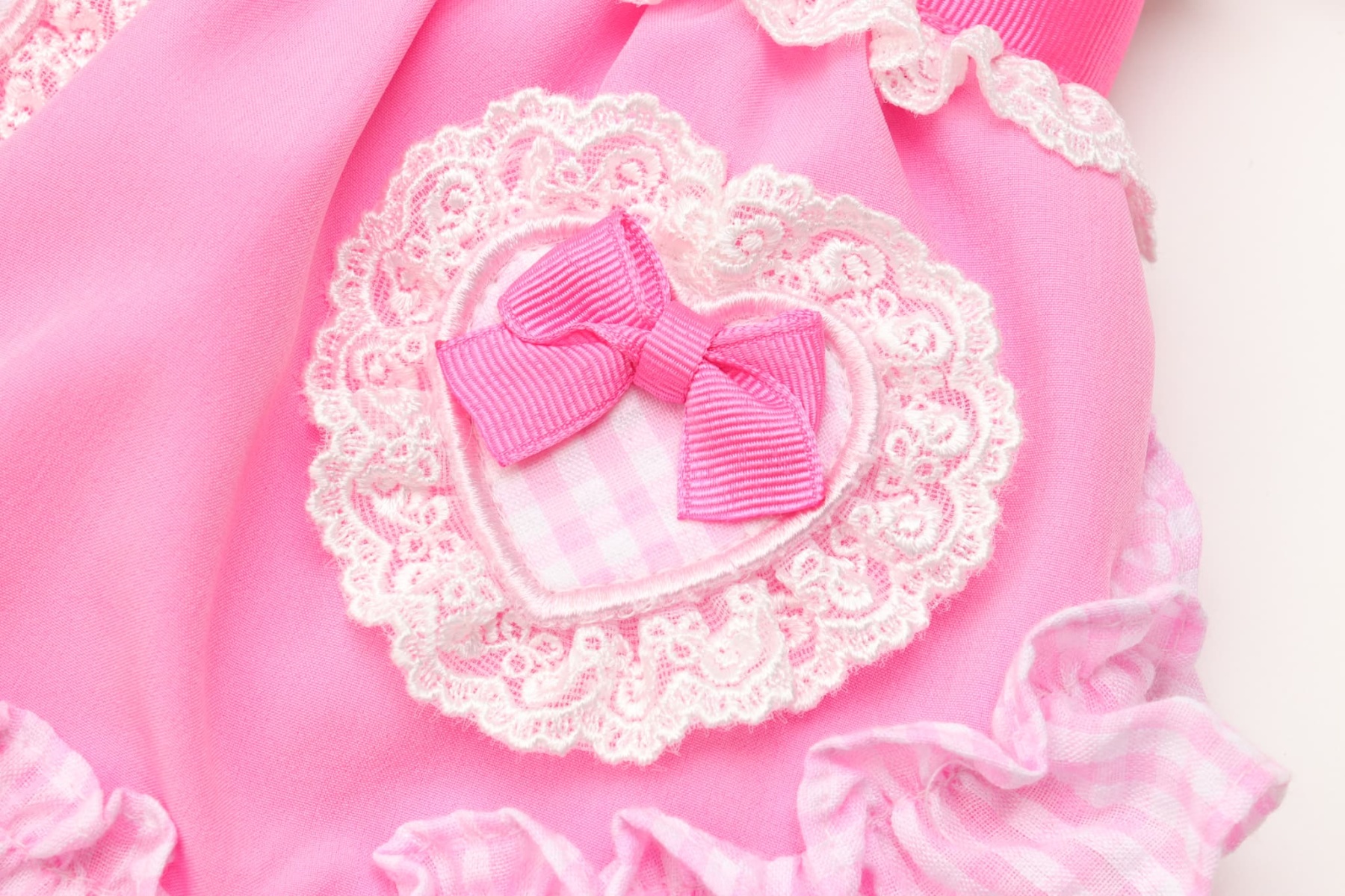 1177 ハートギンガムワンピース