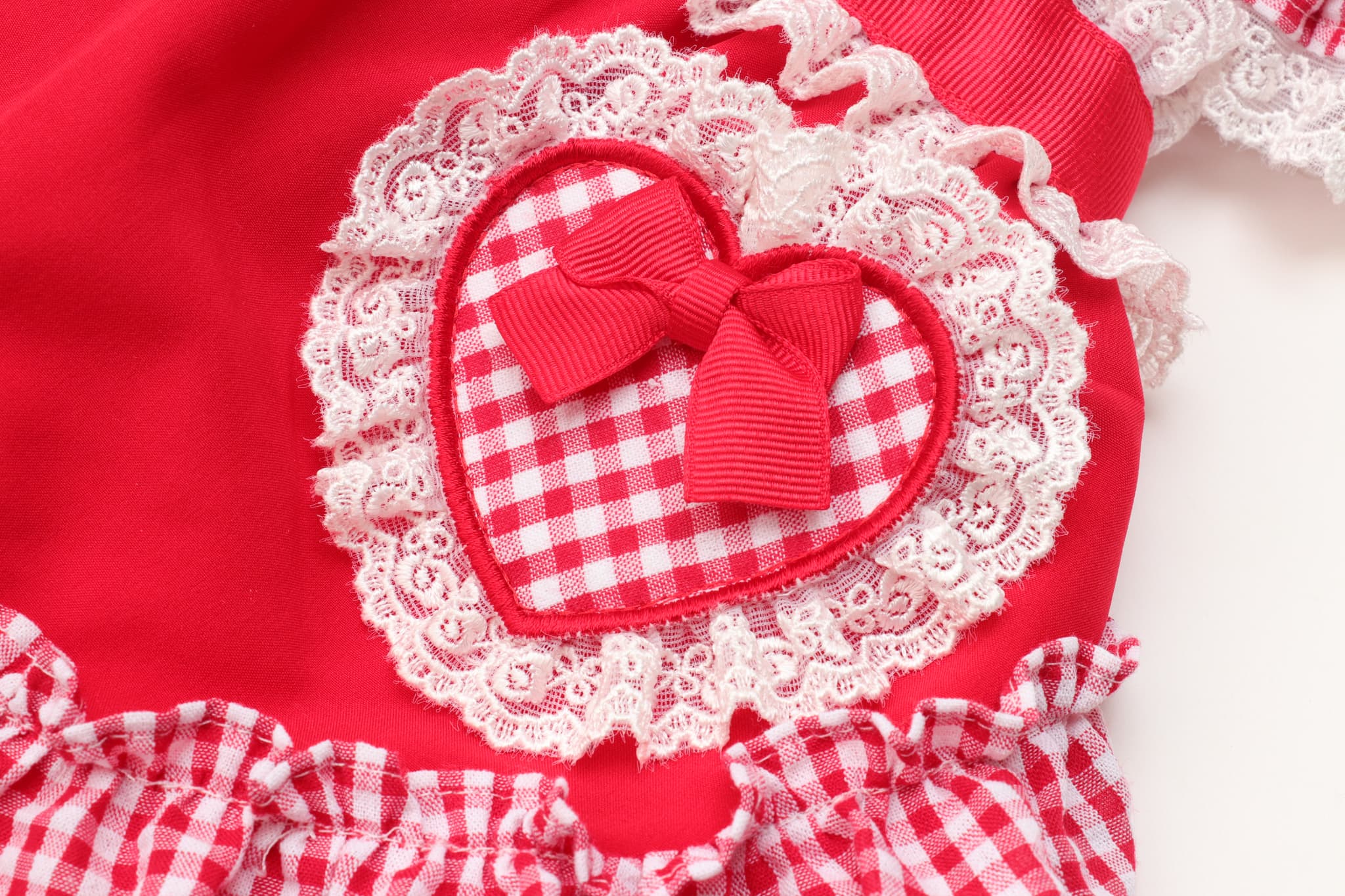 1177 ハートギンガムワンピース