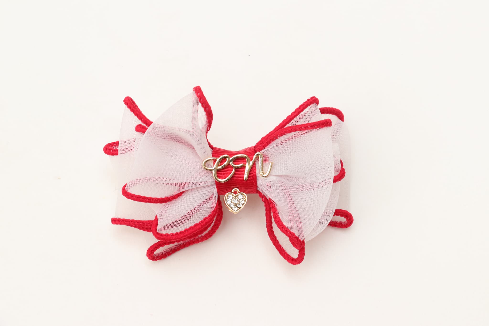 新色【角度一定スタンド式】CanNanaロゴ＆ハートリボンバレッタ