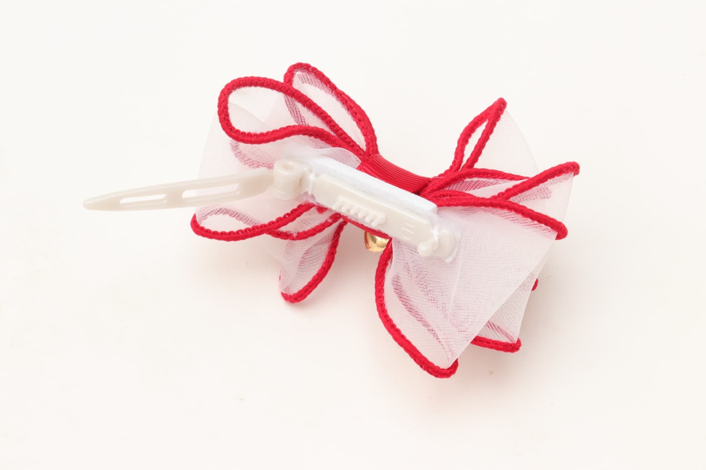 新色【角度一定スタンド式】CanNanaロゴ＆ハートリボンバレッタ