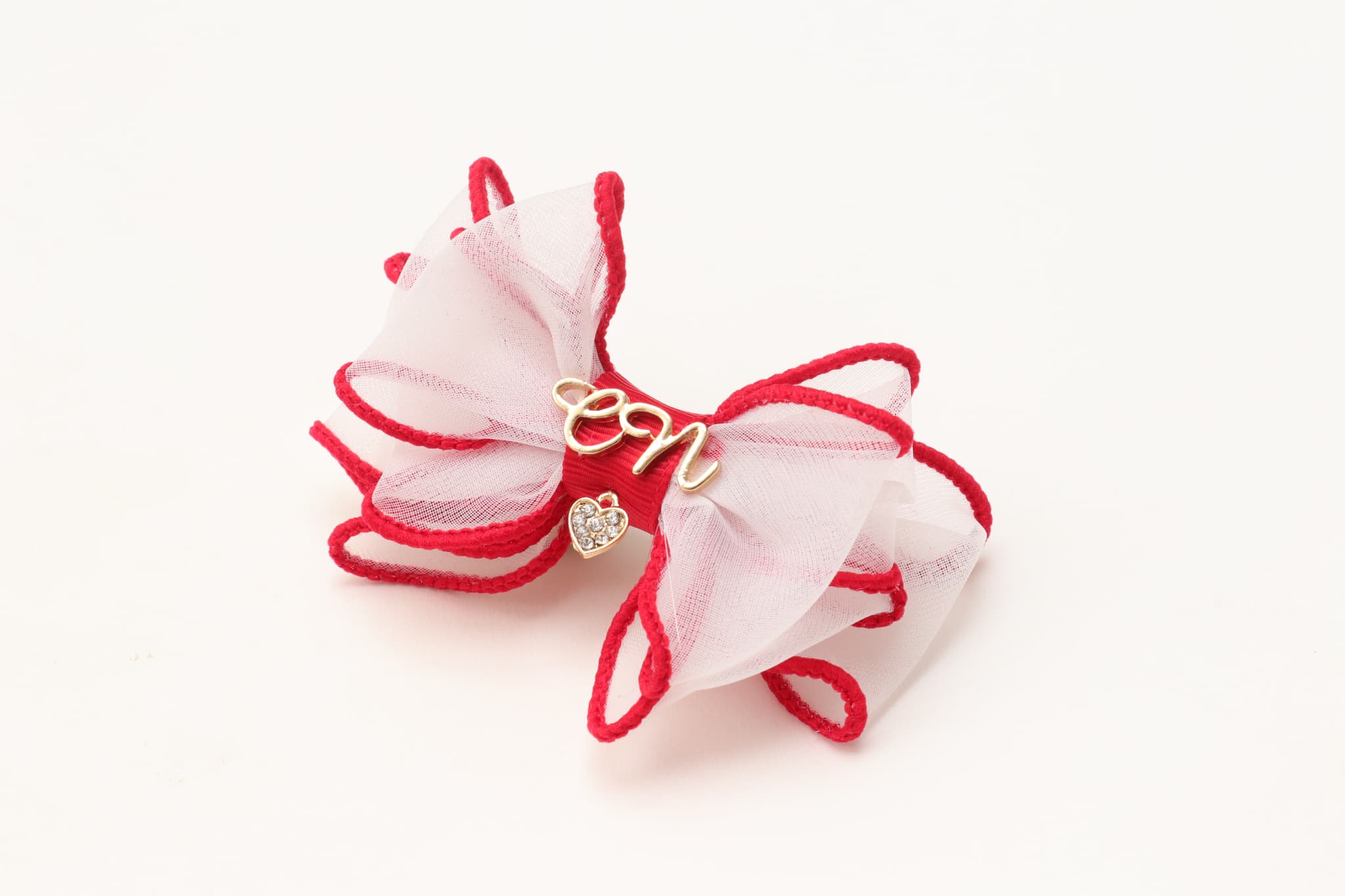 新色【角度一定スタンド式】CanNanaロゴ＆ハートリボンバレッタ