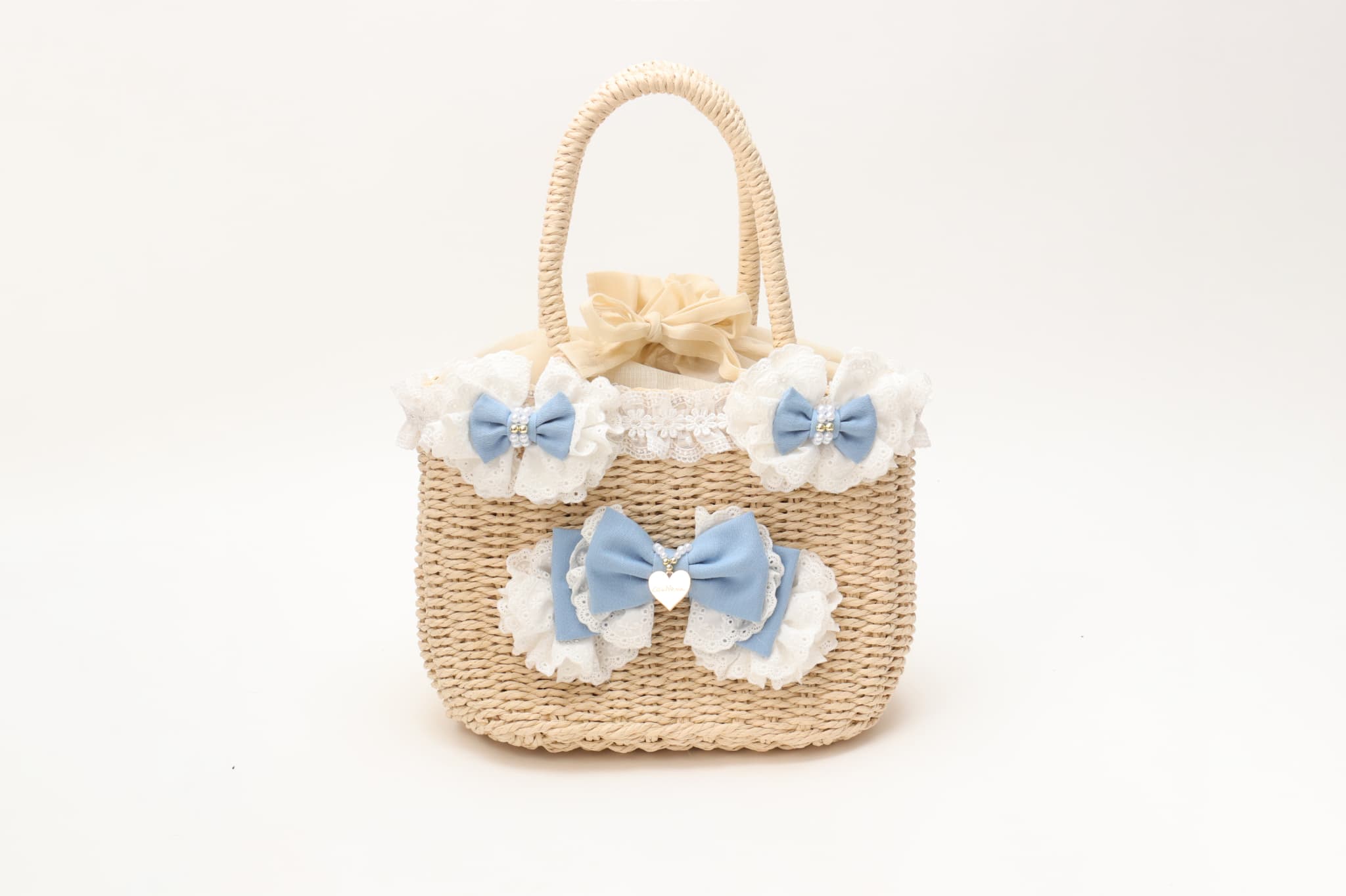 BK-008ﾃﾞﾆﾑﾊﾞﾚｯﾀ付きかごﾊﾞｯｸﾞ