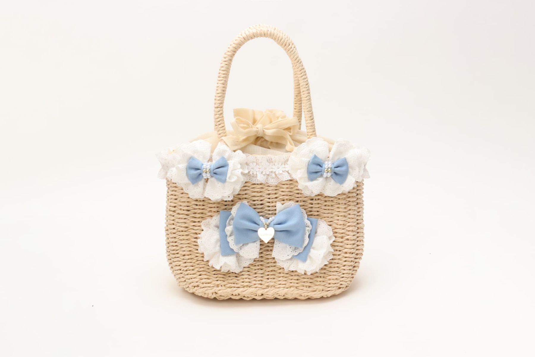 BK-008ﾃﾞﾆﾑﾊﾞﾚｯﾀ付きかごﾊﾞｯｸﾞ