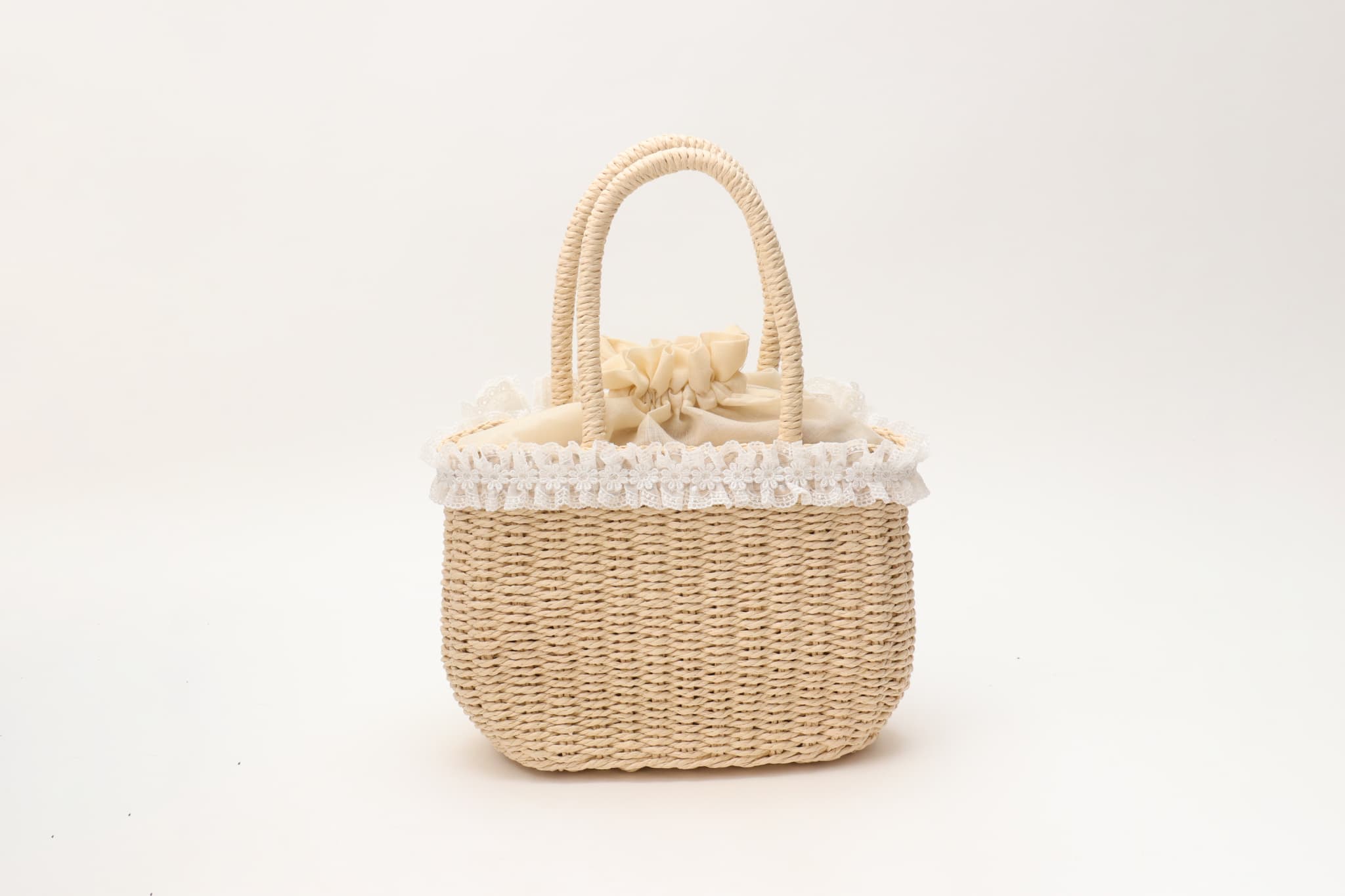 BK-008ﾃﾞﾆﾑﾊﾞﾚｯﾀ付きかごﾊﾞｯｸﾞ