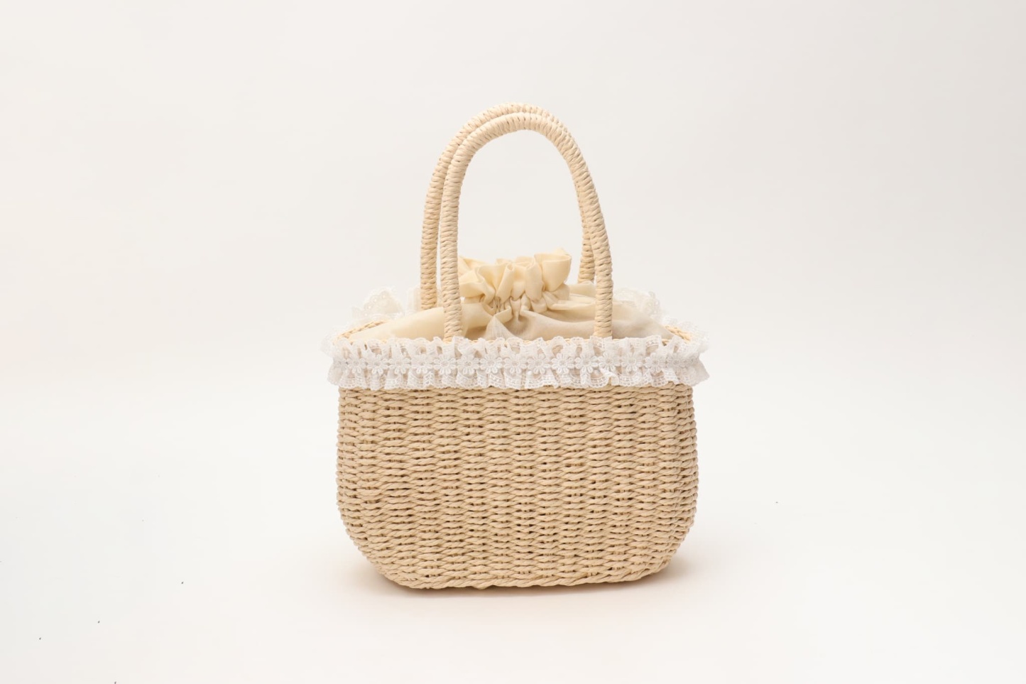 BK-008ﾃﾞﾆﾑﾊﾞﾚｯﾀ付きかごﾊﾞｯｸﾞ