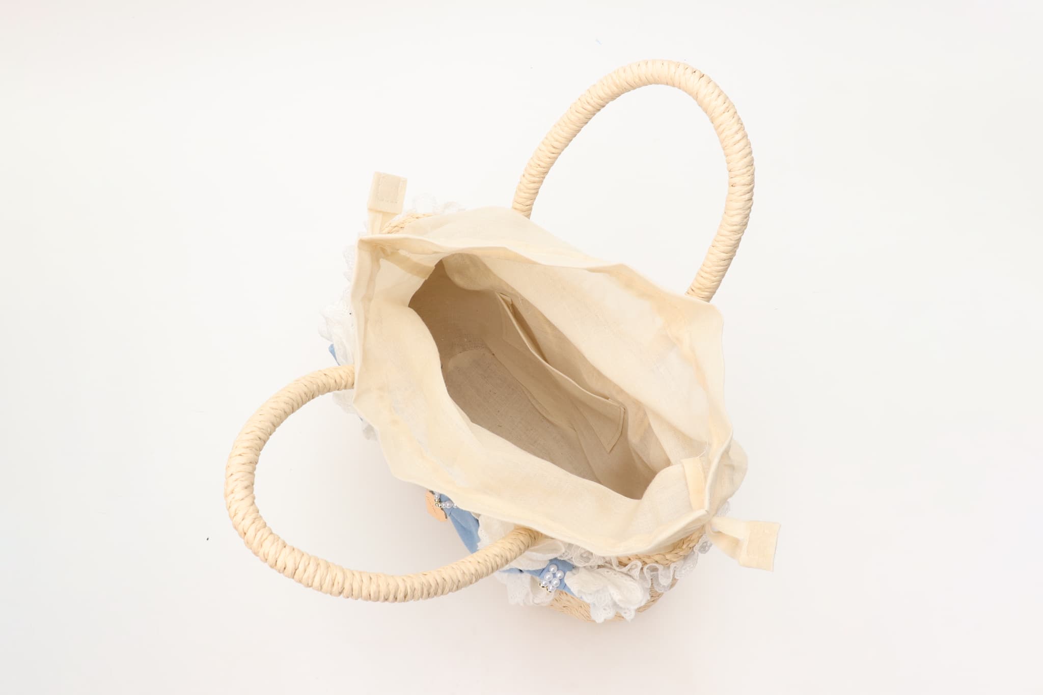 BK-008ﾃﾞﾆﾑﾊﾞﾚｯﾀ付きかごﾊﾞｯｸﾞ