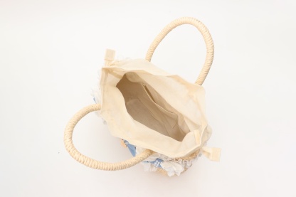 BK-008ﾃﾞﾆﾑﾊﾞﾚｯﾀ付きかごﾊﾞｯｸﾞ