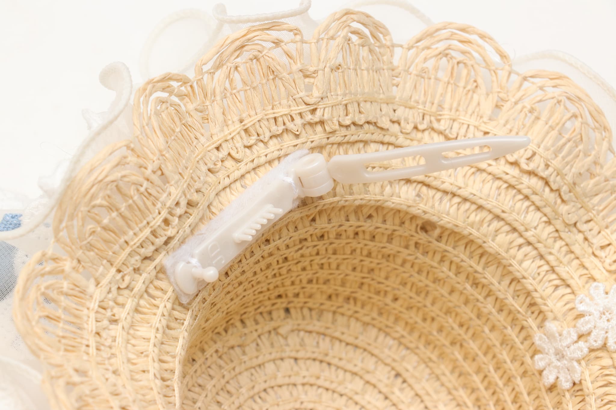 LH-016ﾃﾞﾆﾑﾊﾞﾚｯﾀ付麦わら帽子