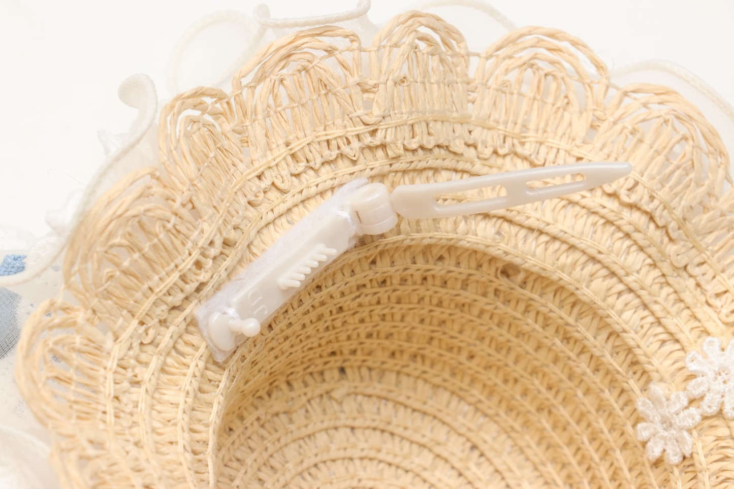 LH-016ﾃﾞﾆﾑﾊﾞﾚｯﾀ付麦わら帽子