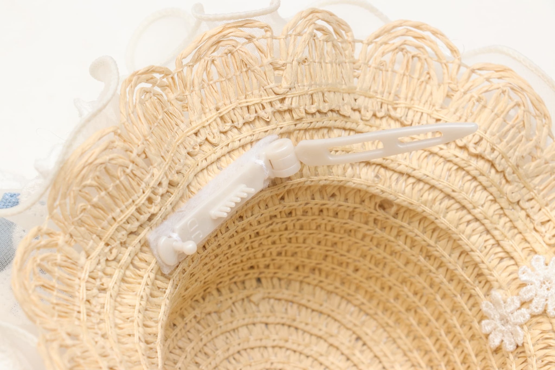 LH-016ﾃﾞﾆﾑﾊﾞﾚｯﾀ付麦わら帽子