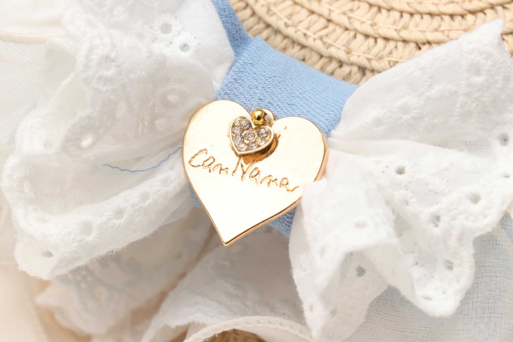 LH-016ﾃﾞﾆﾑﾊﾞﾚｯﾀ付麦わら帽子