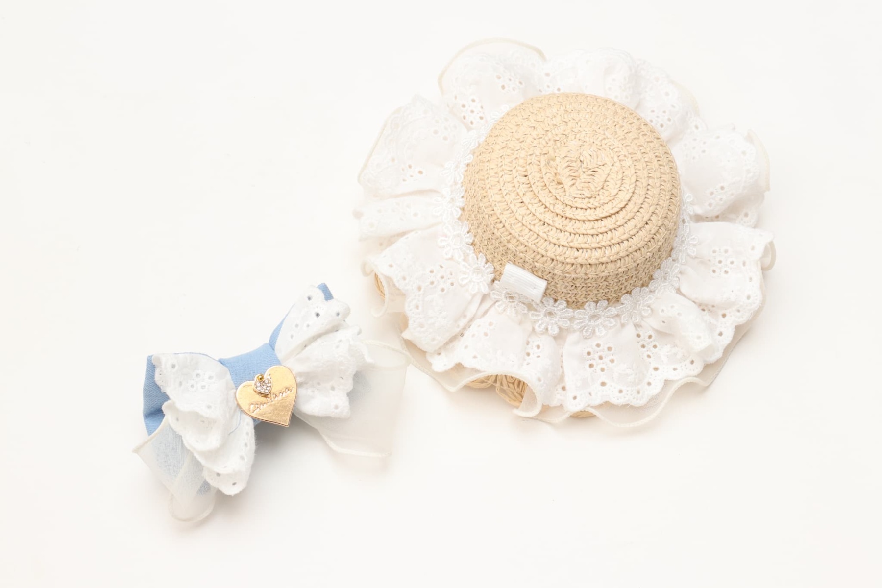 LH-016ﾃﾞﾆﾑﾊﾞﾚｯﾀ付麦わら帽子