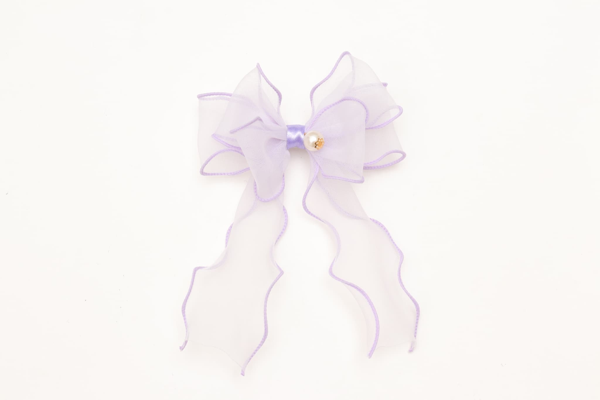 オーガンジーフリル バレッタリボン
