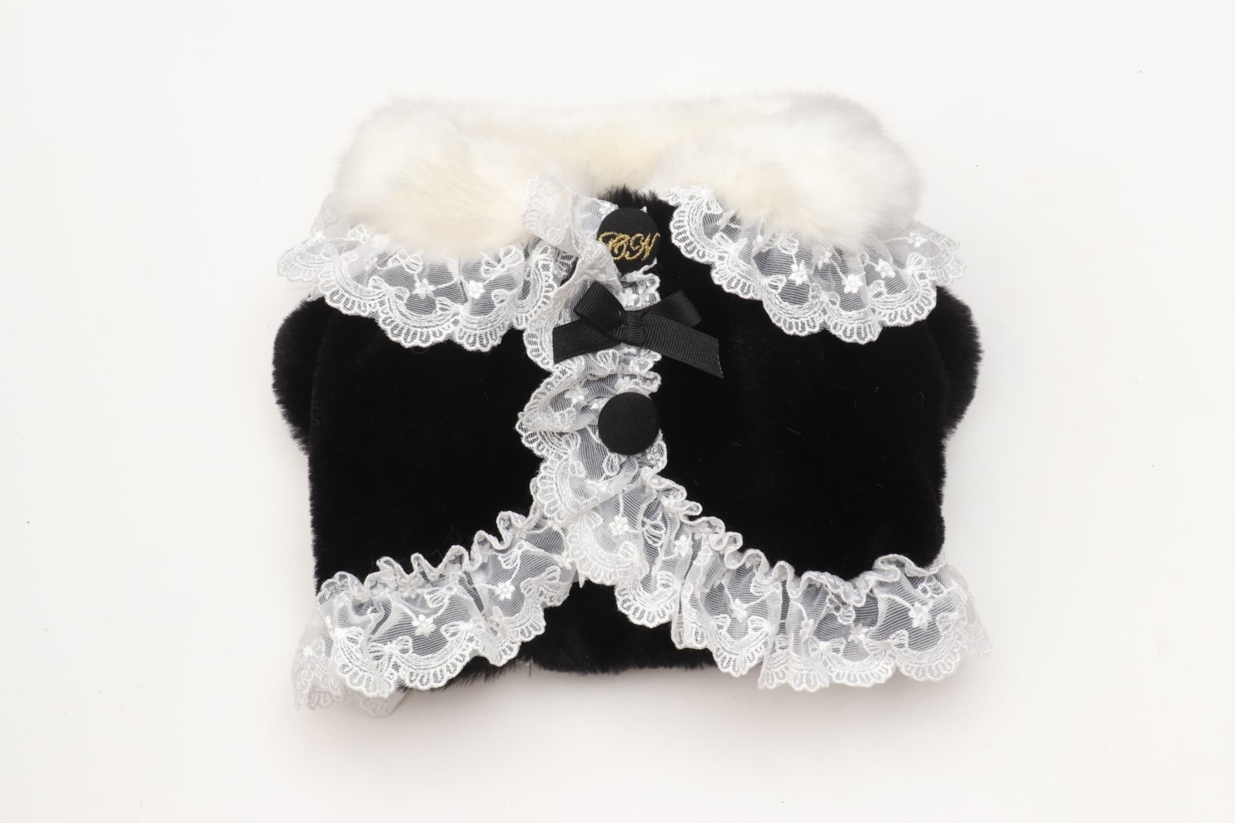 レースフリルファーボレロ