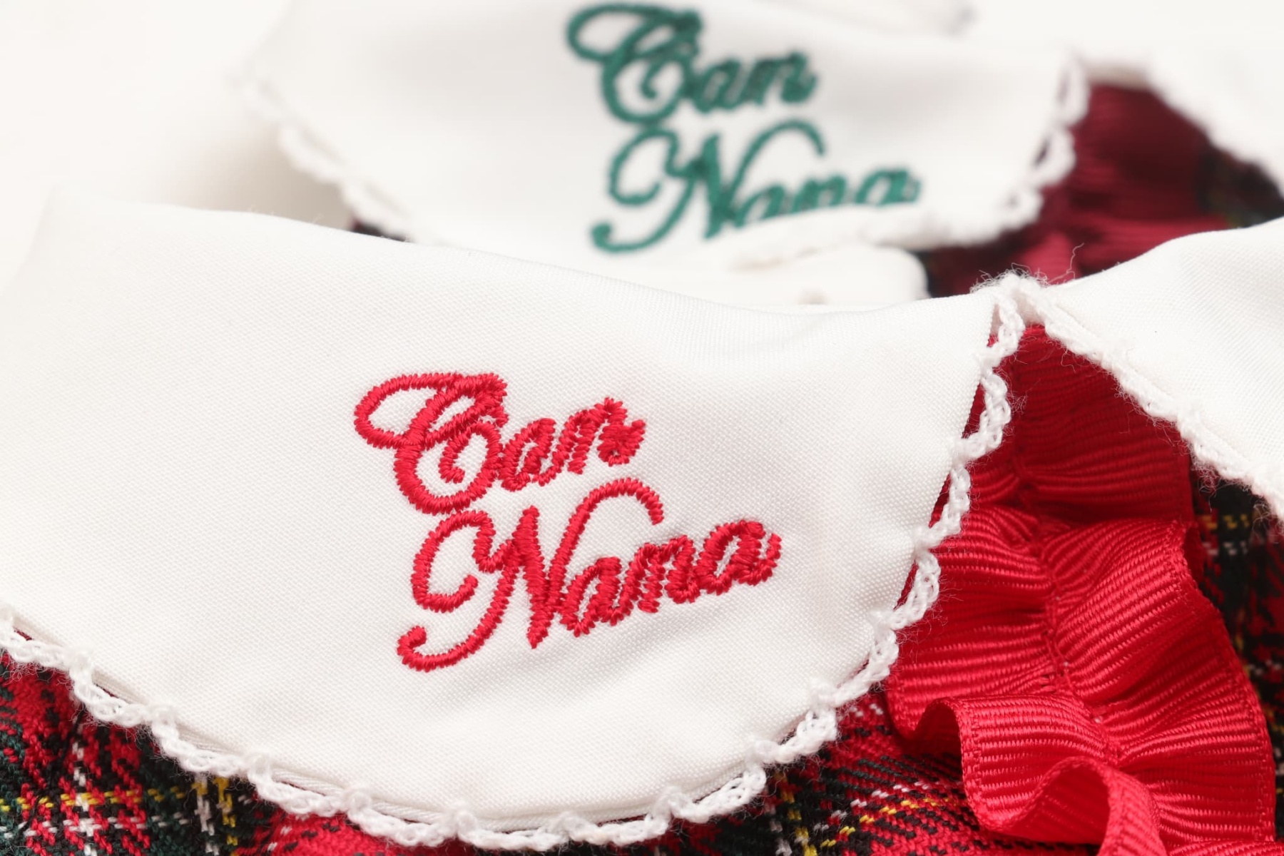 白襟タータンチェックワンピー