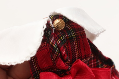 白襟タータンチェックワンピー