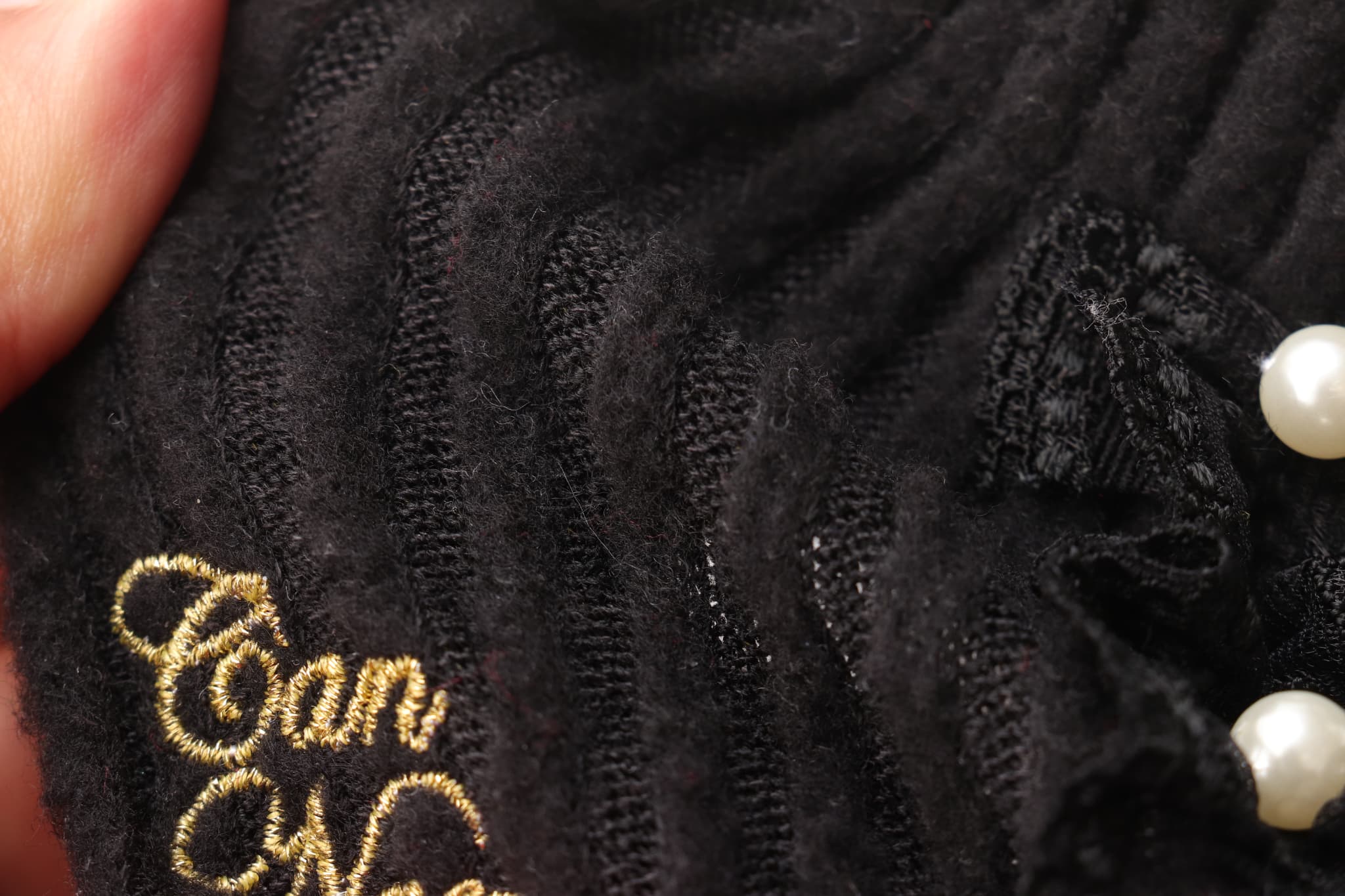 リブ×タータンチェックドッキングワンピース