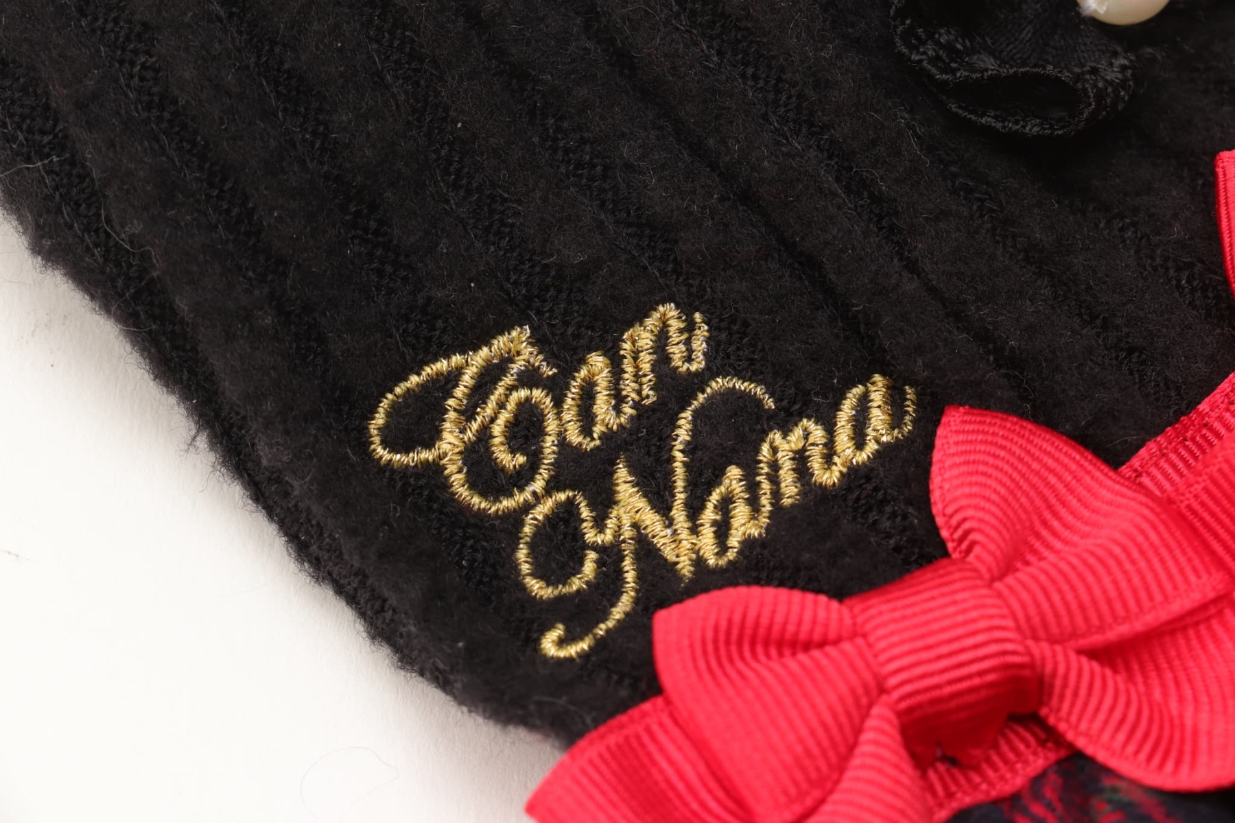 リブ×タータンチェックドッキングワンピース