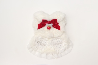 ブローチ付冬いちごファーコート