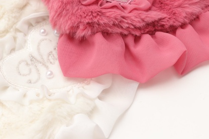 ブローチ付冬いちごファーコート