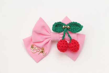 編みぐるみさくらんぼバレッタ