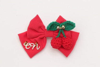 編みぐるみさくらんぼバレッタ